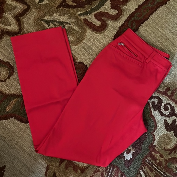 RALPH LAUREN Size 8 Stretchy Cotton Blend Vivid Red Pants Cozy Valentine $119NEW - Picture 16 of 16